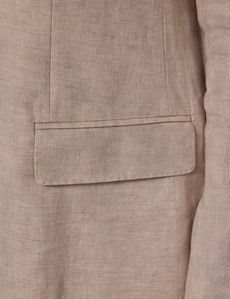 Cream Double Breasted Linen Tailored Italian Suit - 1913 Collection-preview3