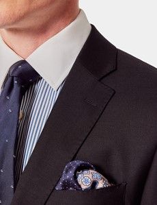 Tailored Fit Black Twill Suit Jacket-preview1