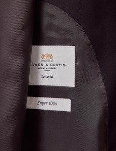 Tailored Fit Black Twill Suit Jacket-preview3