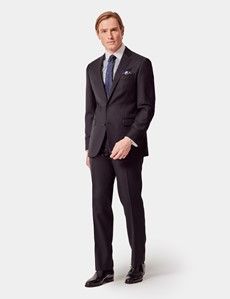 Tailored Fit Black Twill Suit Jacket-preview7