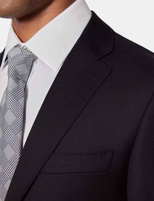 Tailored Fit Black Twill Suit Trousers