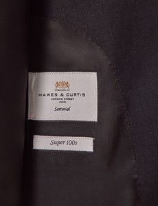 Tailored Fit Dark Charcoal Twill Suit Jacket-preview4