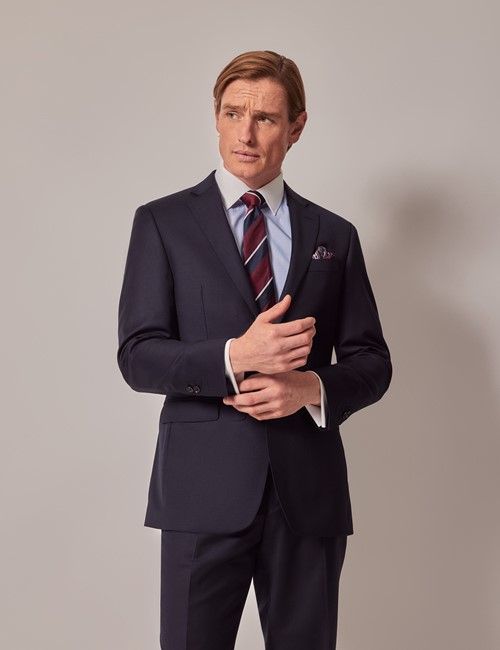 Navy Twill Tailored Fit Suit Jacket