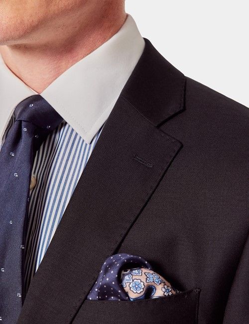 Tailored Fit Black Twill Suit-preview