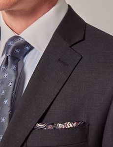 Tailored Fit Dark Charcoal Twill Suit-preview1