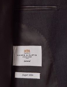 Tailored Fit Dark Charcoal Twill Suit