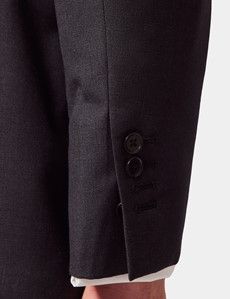 Tailored Fit Dark Charcoal Twill Suit