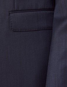Tailored Fit Navy Sharkskin Suit-preview3