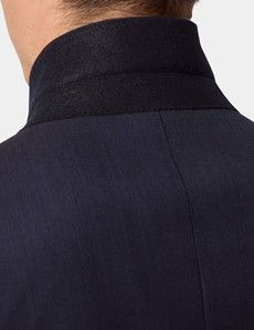 Tailored Fit Navy Sharkskin Suit-preview5