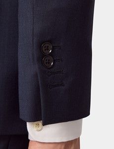 Tailored Fit Navy Sharkskin Suit-preview6