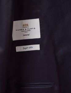 Tailored Fit Navy Sharkskin Suit-preview4