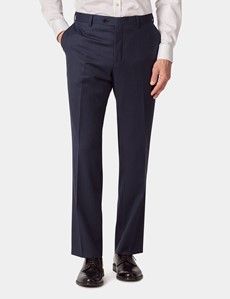 Tailored Fit Navy Sharkskin Suit-preview7