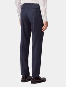 Tailored Fit Navy Sharkskin Suit-preview9