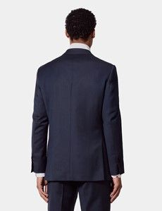 Tailored Fit Navy Sharkskin Suit
