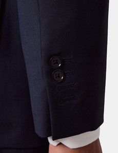 Tailored Fit Navy Sharkskin Suit