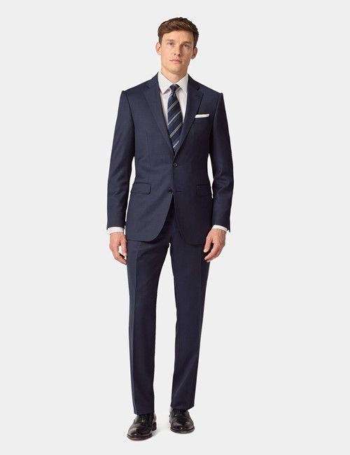 Navy Birdseye Wool Tailored Fit Suit