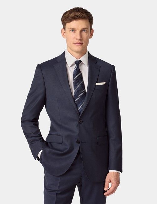 Navy Birdseye Wool Tailored Fit Suit