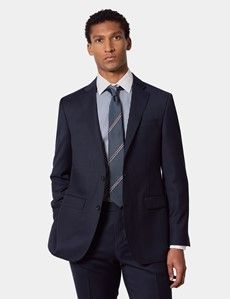 Tailored Fit Navy Birdseye Suit