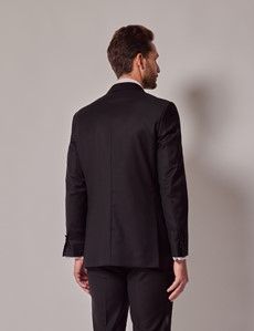Black Wool Tailored Fit Shawl Dinner Jacket-preview4