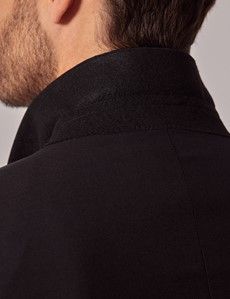 Black Wool Tailored Fit Shawl Dinner Jacket-preview5