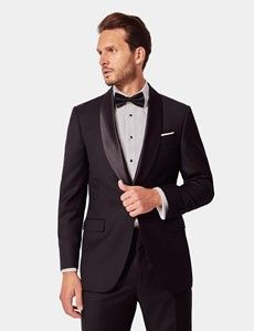 Tailored Fit Black Shawl Dinner Jacket