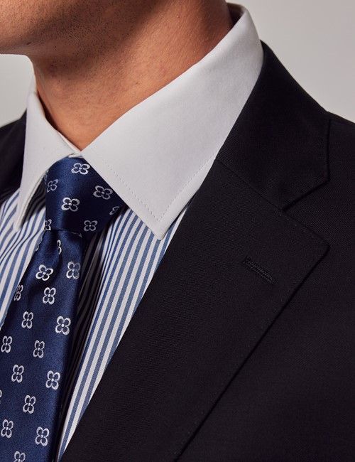 Black Twill Wool Classic Fit Suit-preview