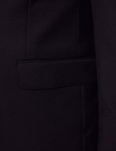 Black Twill Wool Classic Fit Suit-preview3