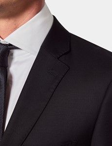 Classic Fit Black Twill Suit