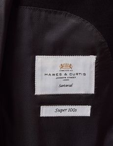 Classic Fit Black Twill Suit