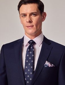 Dark Blue Twill Wool Classic Fit Suit Jacket-preview3