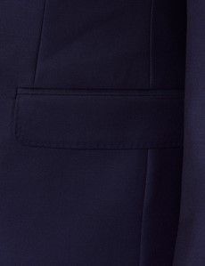 Dark Blue Twill Wool Classic Fit Suit Jacket-preview4