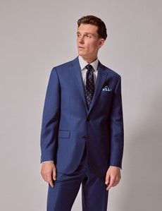 Royal Blue Twill Wool Classic Fit Suit Jacket-preview3