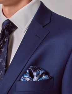 Royal Blue Twill Wool Classic Fit Suit Jacket-preview1