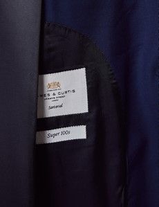 Classic Fit Royal Blue Twill Suit Jacket