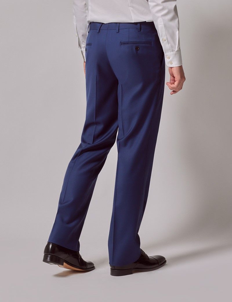 Men's Royal Blue Twill Wool Classic Fit Suit | Hawes & Curtis