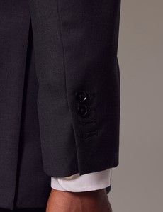 Dark Charcoal Twill Wool Classic Fit Suit Jacket-preview5