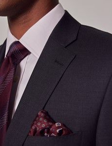 Dark Charcoal Twill Wool Classic Fit Suit Jacket-preview1
