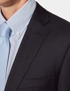 Classic Fit Dark Charcoal Twill Suit