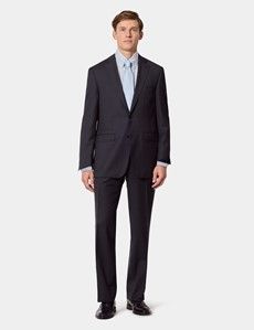 Classic Fit Dark Charcoal Twill Suit