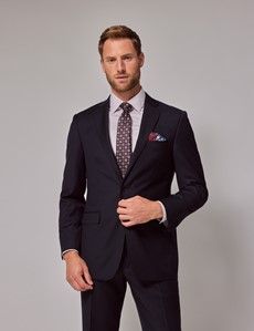 Navy Twill Wool Classic Fit Suit Jacket-preview4