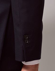 Navy Twill Wool Classic Fit Suit Jacket-preview7