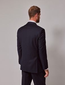 Navy Twill Wool Classic Fit Suit Jacket-preview5