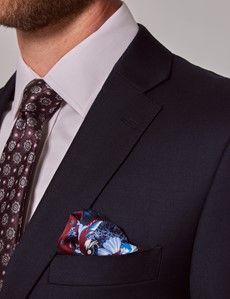 Navy Twill Wool Classic Fit Suit Jacket-preview1