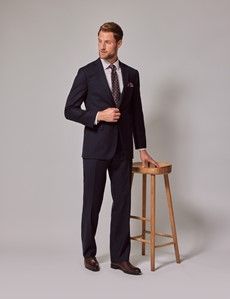 Navy Twill Wool Classic Fit Suit