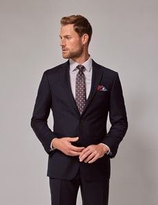 Navy Twill Wool Classic Fit Suit-preview2
