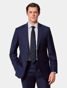 Classic Fit Dark Blue Twill Suit