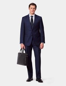 Classic Fit Dark Blue Twill Suit