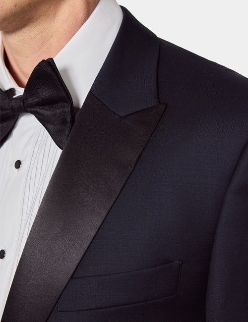 Classic Fit Navy Dinner Suit Trousers With Side Adjusters