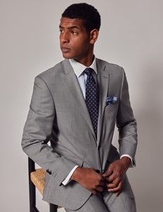 Light Grey Twill Classic Suit Jacket