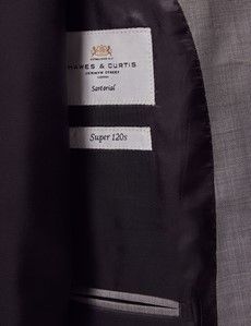 Classic Fit Light Grey Twill Suit Jacket-preview3